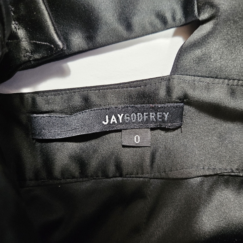 Jay Godfrey Moore Black Wide Leg Jumpsuit Size 0 Strapless Cut Out Back Classic - Picture 11 of 16